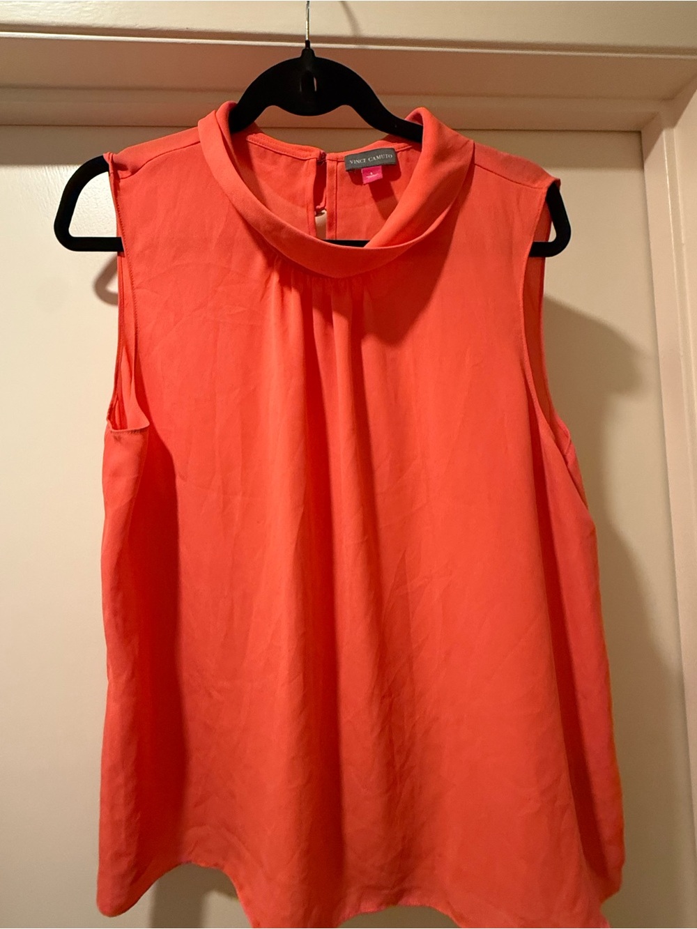 Vince Camuto Bright Coral Sleeveless Mock Neck Camisole